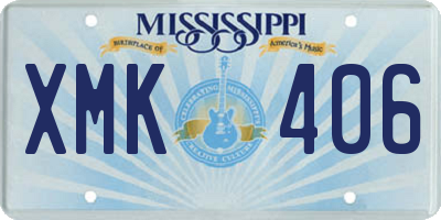 MS license plate XMK406