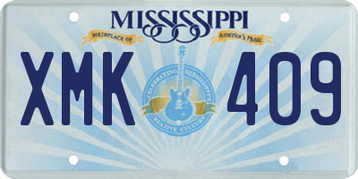 MS license plate XMK409