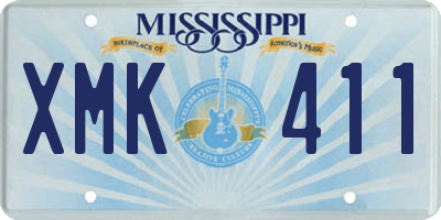 MS license plate XMK411