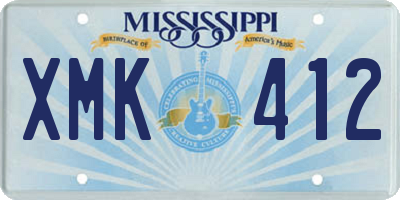 MS license plate XMK412