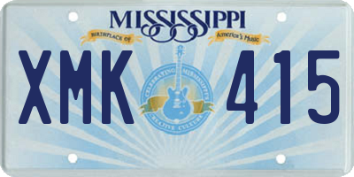 MS license plate XMK415