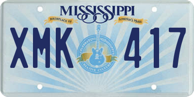 MS license plate XMK417