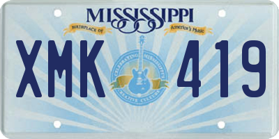 MS license plate XMK419