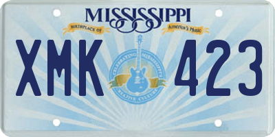 MS license plate XMK423