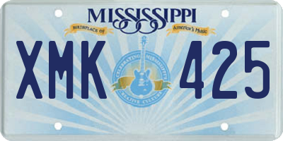 MS license plate XMK425