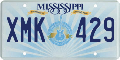 MS license plate XMK429