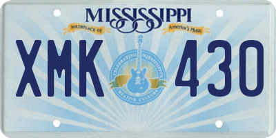 MS license plate XMK430