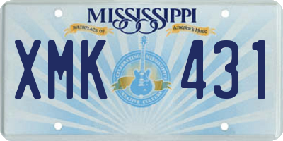 MS license plate XMK431