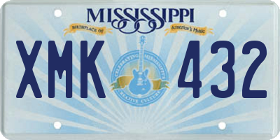 MS license plate XMK432