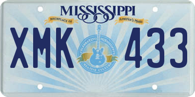 MS license plate XMK433
