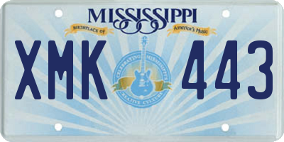 MS license plate XMK443