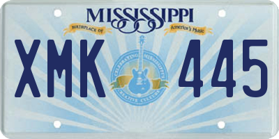 MS license plate XMK445