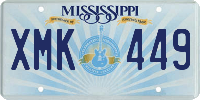 MS license plate XMK449