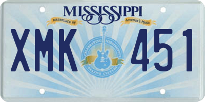 MS license plate XMK451