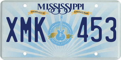 MS license plate XMK453
