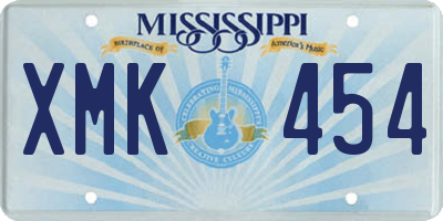 MS license plate XMK454