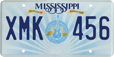 MS license plate XMK456