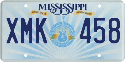 MS license plate XMK458