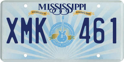 MS license plate XMK461