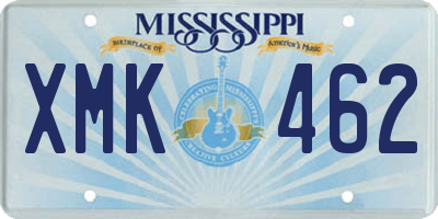 MS license plate XMK462