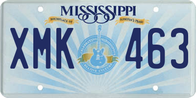 MS license plate XMK463