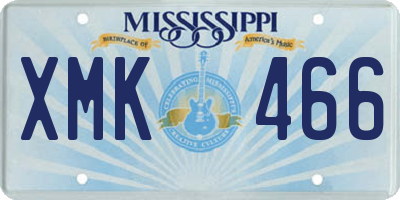 MS license plate XMK466