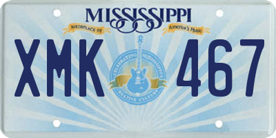 MS license plate XMK467
