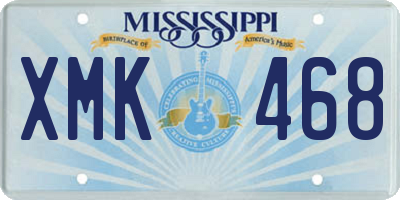 MS license plate XMK468