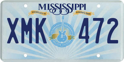 MS license plate XMK472