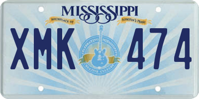 MS license plate XMK474