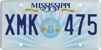 MS license plate XMK475