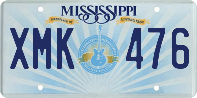MS license plate XMK476