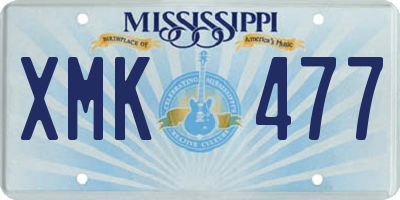 MS license plate XMK477