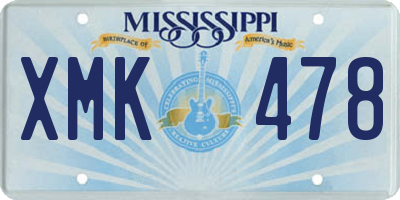 MS license plate XMK478