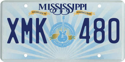 MS license plate XMK480