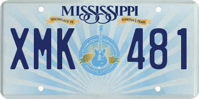 MS license plate XMK481