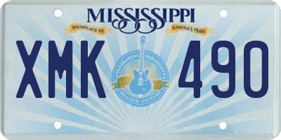 MS license plate XMK490