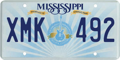 MS license plate XMK492