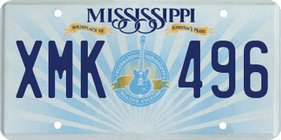 MS license plate XMK496