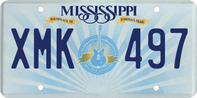 MS license plate XMK497