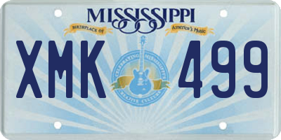 MS license plate XMK499