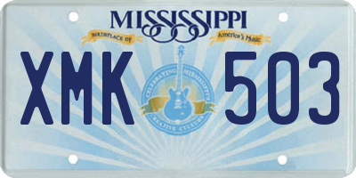 MS license plate XMK503