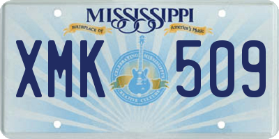 MS license plate XMK509
