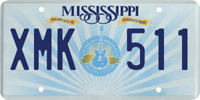 MS license plate XMK511