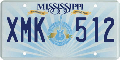 MS license plate XMK512