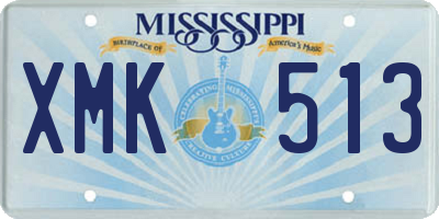 MS license plate XMK513