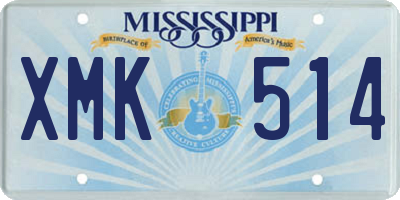 MS license plate XMK514