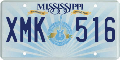 MS license plate XMK516