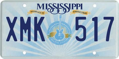 MS license plate XMK517