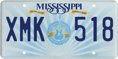 MS license plate XMK518